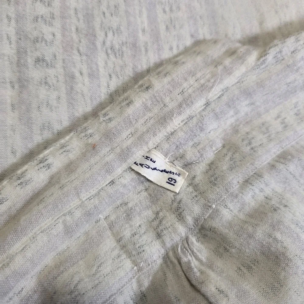 Faultless 1881 Womens 19 Nightgown Grey Striped Victorian Band Collar Long Slv